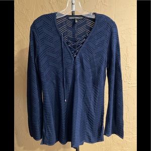 White House Black Market Navy Blue Top Size Small